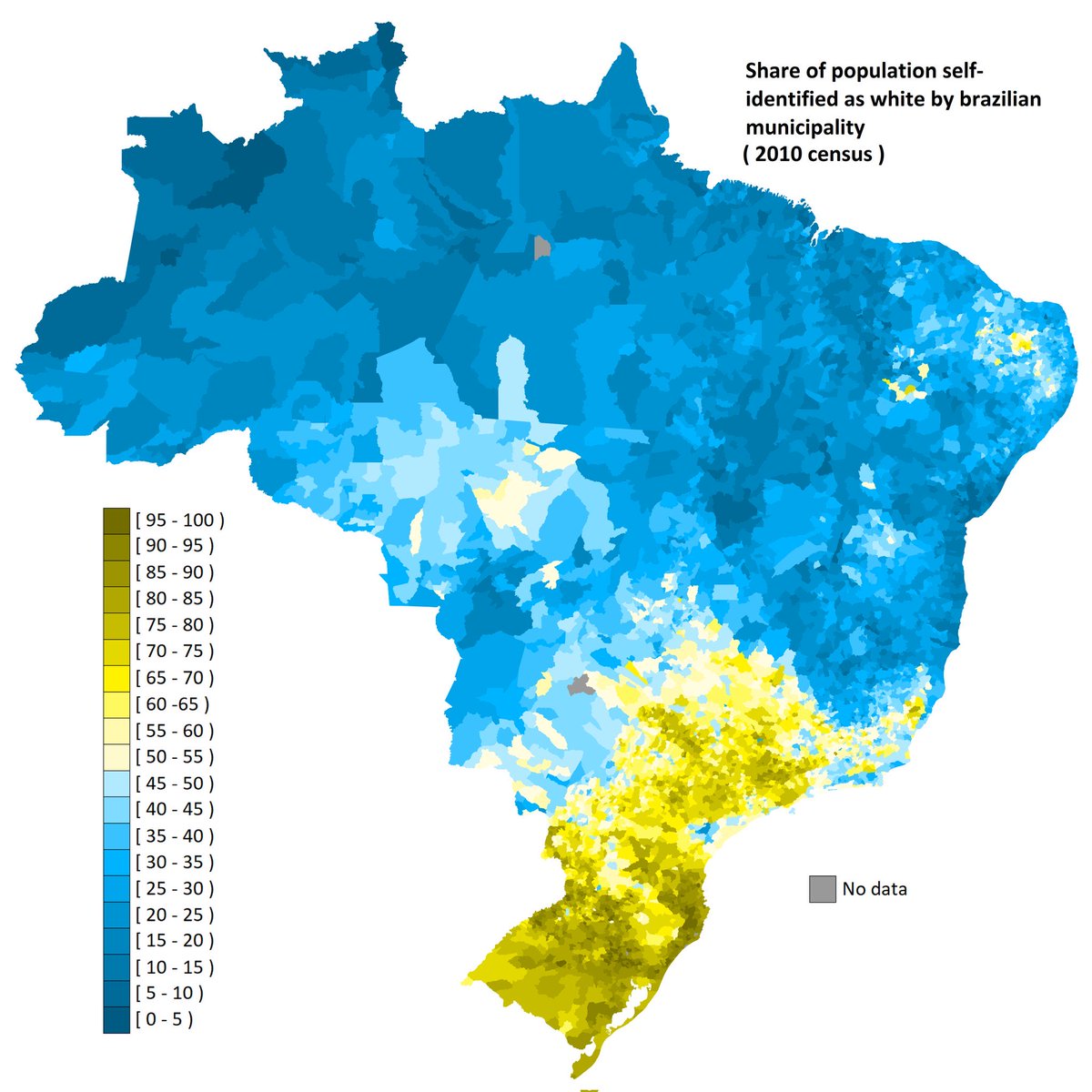 Mapa de las tasas de asesinatos en Brasil (foto de la izquierda) 

Mapa de personas blancas en Brasil (derecha) 🇧🇷
