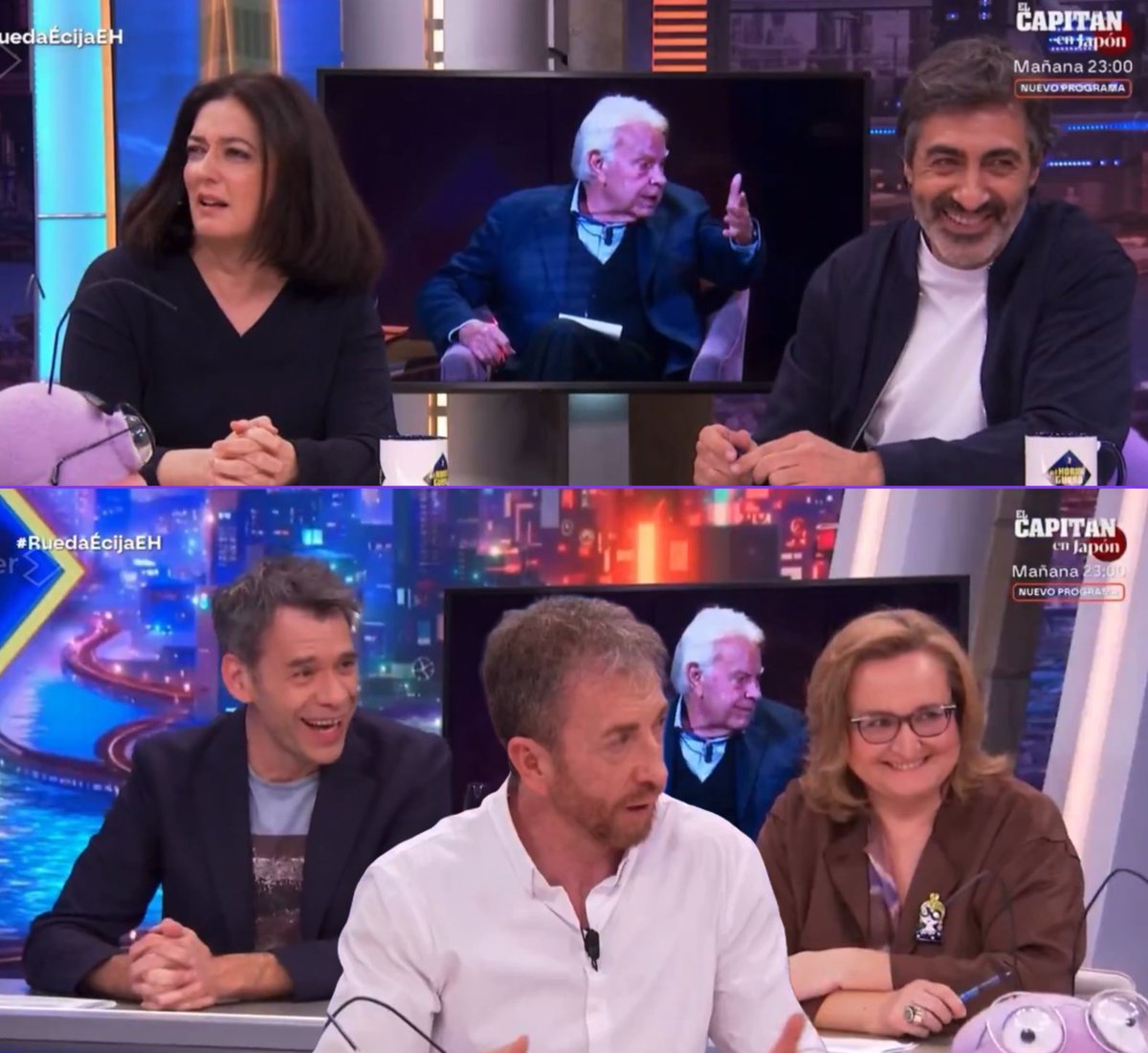 <a href="/casasola_89/">M 📺</a> Le veo incomodisimo a Juan del Val,tanto k fue incapaz de gesticular e incluso  hubo unos segundos d silencio k le dio tiempo d dejar de descojonarse d la machirulada k vomitó la
facha-entera,no hay medias que valgan! <a href="/rosabelmonte/">Rosa Belmonte</a>
Y ni un ápice de defensa hacía <a href="/SarahPerezSanta/">Sarah Santaolalla. ♀</a>