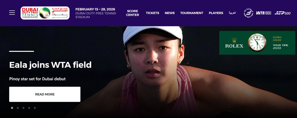 If you've been paying any attention to tennis this year, it's zero surprise which player WTA 1000 Dubai has made the focus of its website as the tournament approaches...