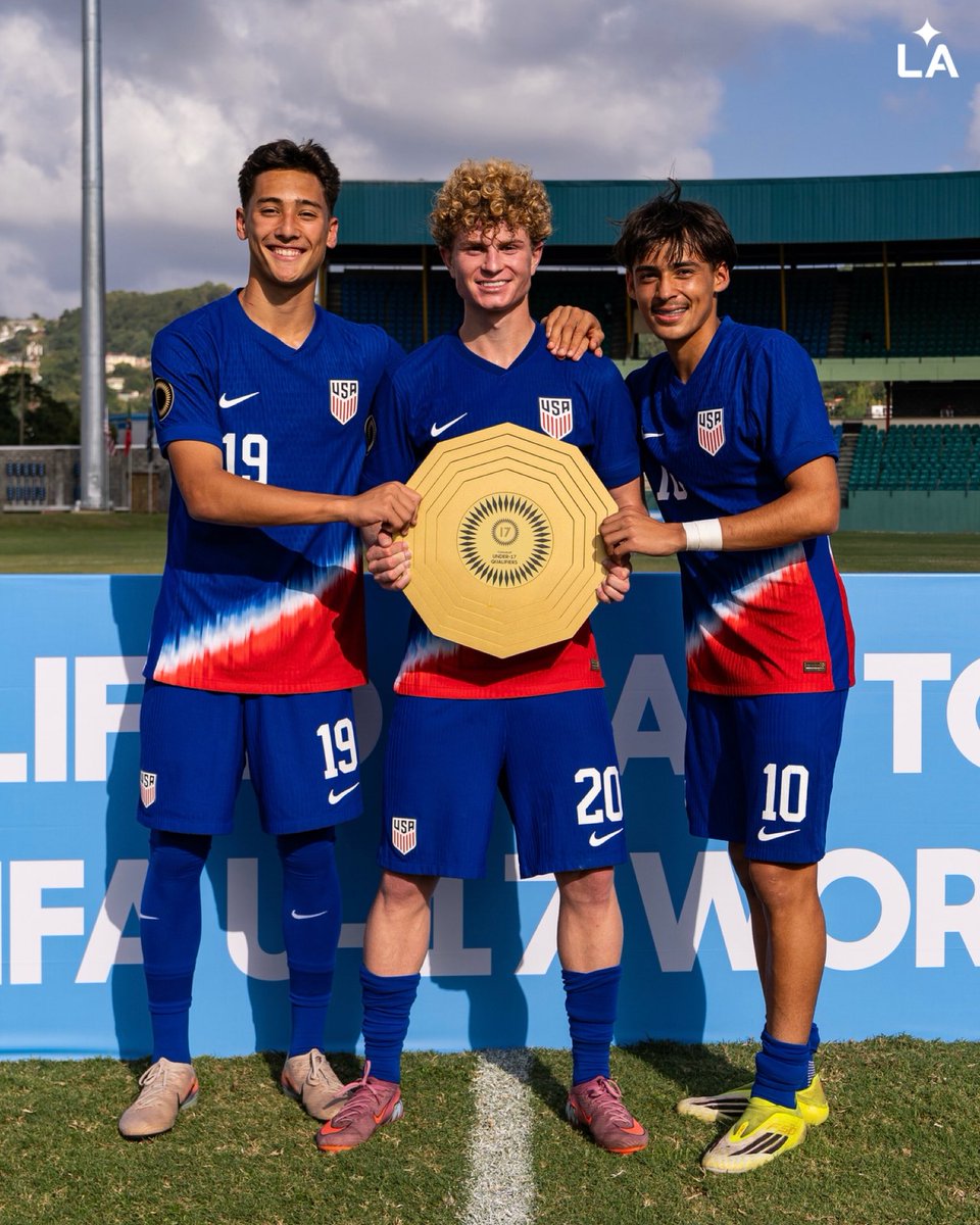 LAGalaxyAcademy's tweet photo. World Cup bound 💫

Aaron Medina and Vicente Garcia each found the back of the net, while Max Steelman added an assist.

Congratulations on qualifying for the FIFA U-17 World Cup in Qatar with @USYNT after finishing top of their group at the Concacaf Qualifiers 🏆 https://t.co/mNf8cLJrOC