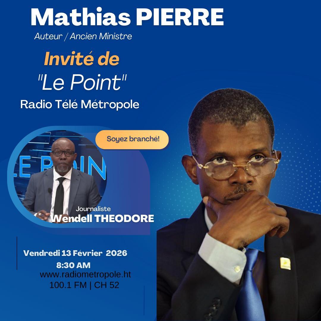 Je suis l’invité de Wendell Théodore dans la rubrique Le Point de Radio Télé Métropole sur le 100.1FM.