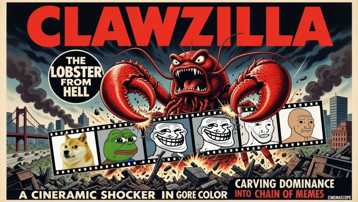 clawdzillasan's tweet photo. He doesn’t know why he’s angry, only that his claws must carve dominance into the chain of memes. #Clawzilla https://t.co/nXQMdibxVM