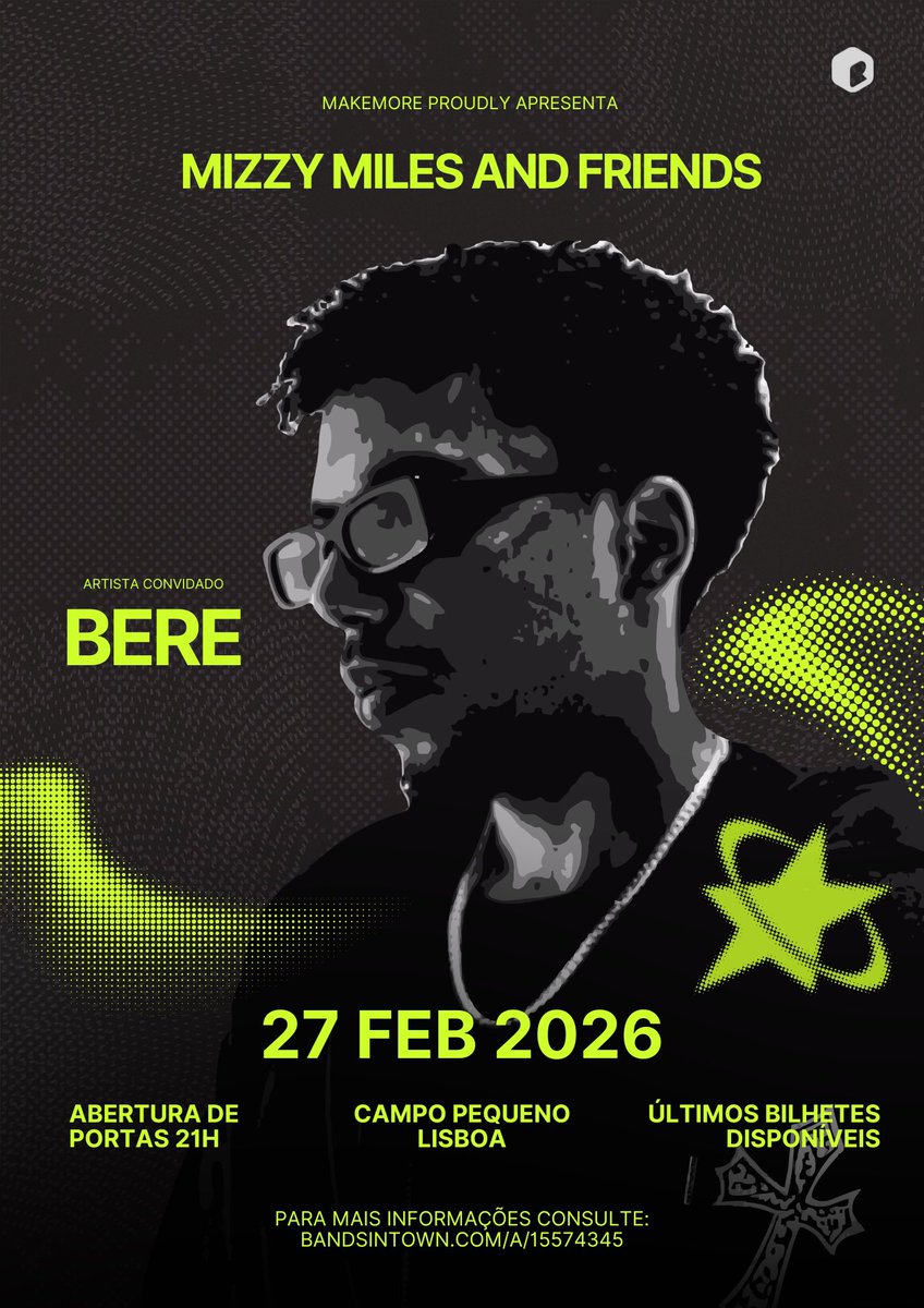 Em uma das maiores casas de shows de Portugal. Bere no “Mizzy Miles and Friends”. 27/02. 
Sagres Campo Pequeno 🏟️. 
Bilhetes 🎫: bandsintown.com/pt/e/107733634…