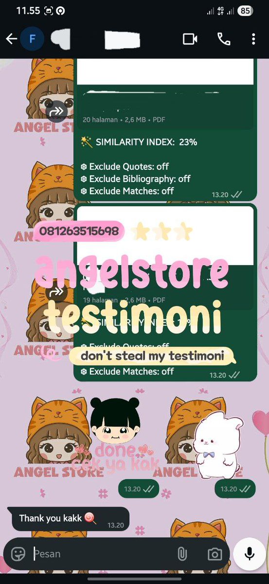 walkingg_'s tweet image. halo guys, yang need jasa cek turnitin tampilan lama/baru dan cek ai aku bisa ya, pastinya udah no repository 😍. start 8k/cek yuk, data kamu 100% aman dan udah banyak testi. ada juga app studyneeds yang bisa di cek di katalog wa ku. order ke wa bio ya 🎀✨️

t. #zonauang flower