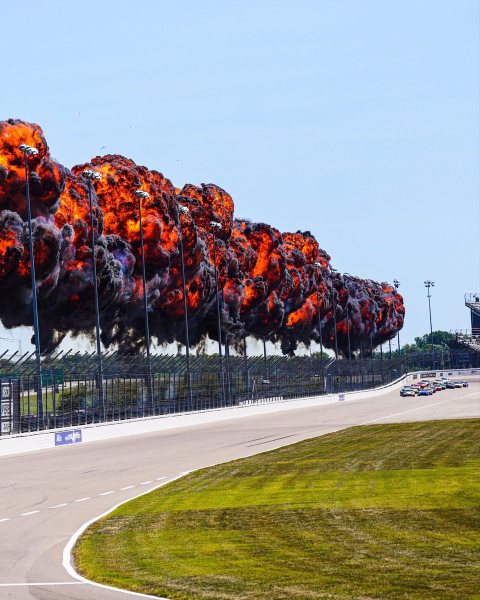 Got to love those <a href="/IndyCarOnFOX/">INDYCAR on FOX</a> Indycar promos featuring <a href="/WWTRaceway/">WWT Raceway</a> ‘s backstretch pyro airing on <a href="/FS1/">FS1</a> and then, a few moments later, a ‘Hell Yeah’ ad for @nascar featuring … you guessed it -WWTR’s backstretch pyro.  10 years for the Legion of Boom!  #likeaflamingcheeto