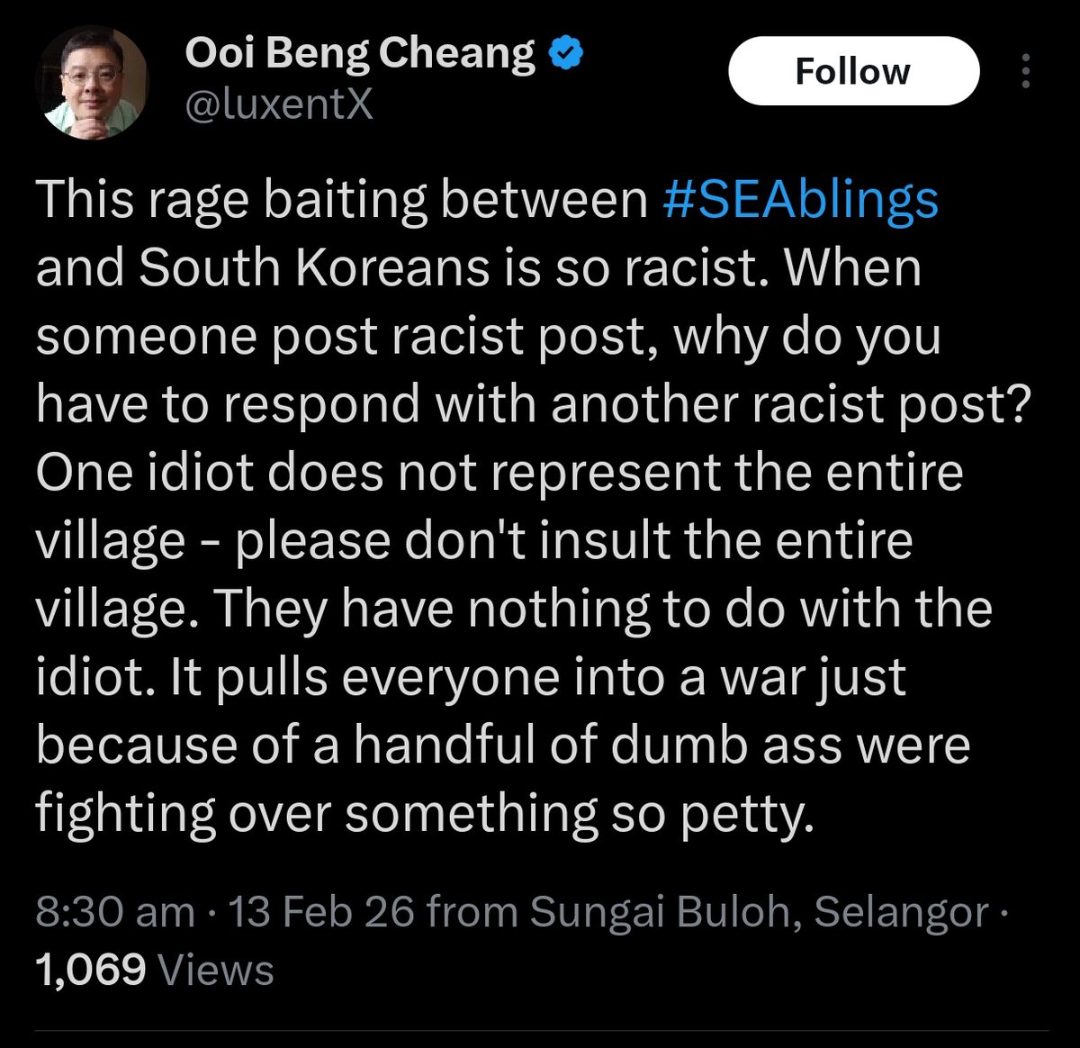 mengarut_je's tweet photo. Itโs easy to play the 'moral police' when you aren't the one being called names or having your culture mocked. This isn't hate; it's a mirror. If you don't like what you see, stop the disrespect first. We are done being the internet's punching bag. #CulturalPride #SEAPride https://t.co/5OjMuJHeS0