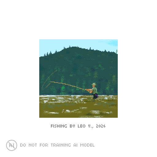 Fishing #pixelart #ドット絵