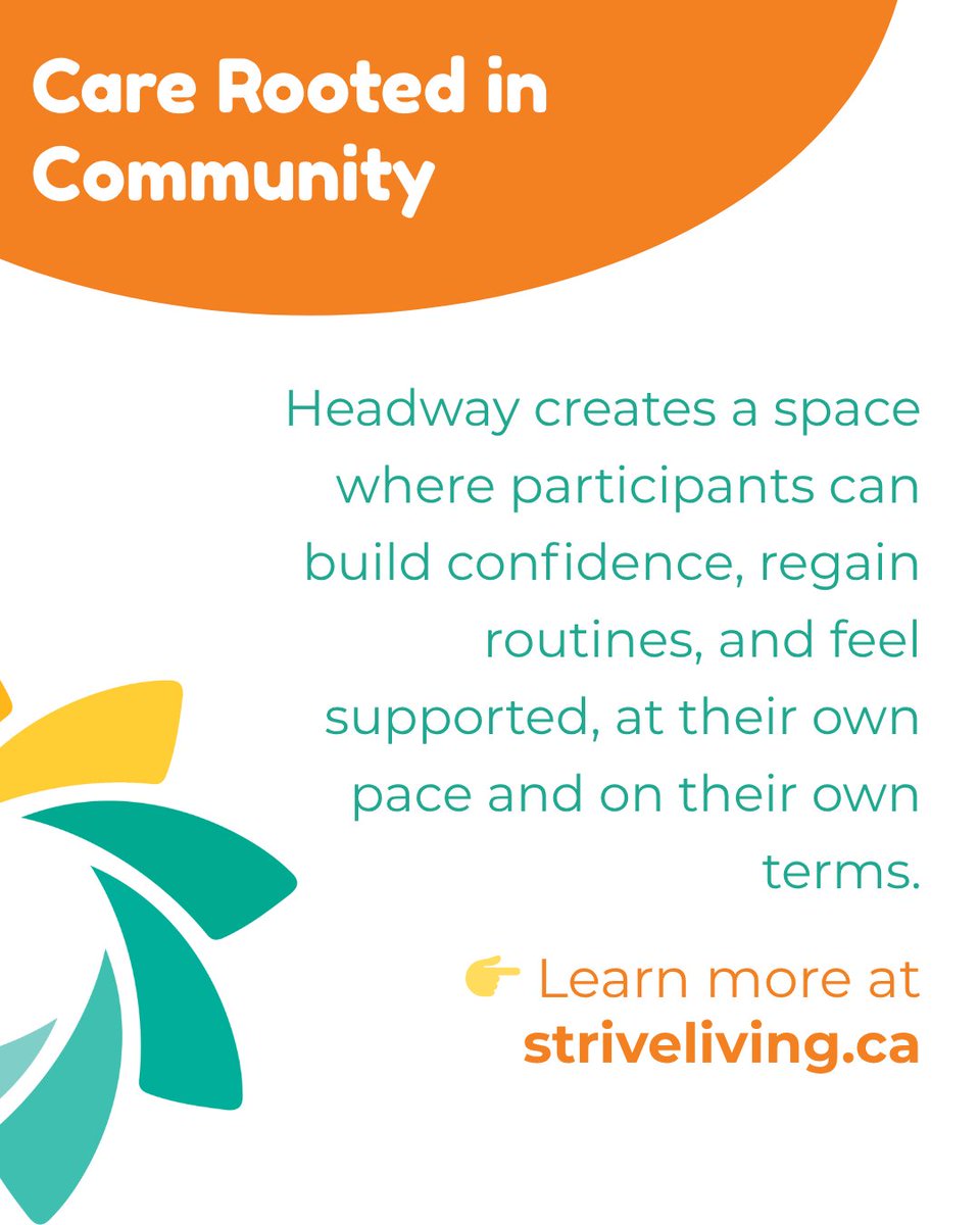 💪 Strive Centre Headway
Headway provides a supportive community for individuals recovering from acquired brain injuries. Through structured activities, social engagement, and routine, participants are encouraged to rebuild skills and strengthen confidence at their own pace.