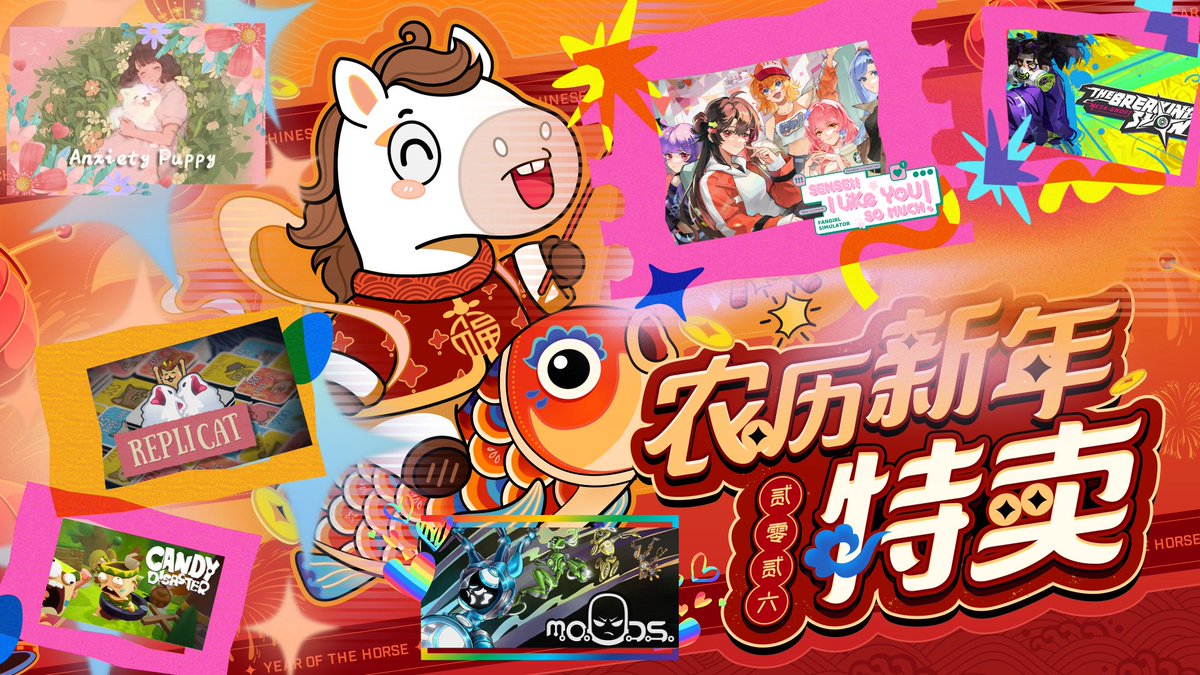 Lunar New Year Sale by Steam China! 🧧

🐶 𝐀𝐧𝐱𝐢𝐞𝐭𝐲 𝐏𝐮𝐩𝐩𝐲 - Update + 10% off
𝚅𝚒𝚜𝚞𝚊𝚕 𝚗𝚘𝚟𝚎𝚕 𝚊𝚋𝚘𝚞𝚝 𝚏𝚒𝚐𝚑𝚝𝚒𝚗𝚐 𝚊𝚗𝚡𝚒𝚎𝚝𝚢

🔫 𝐌.𝐎.𝐎.𝐃.𝐒. - 25% off
𝚃𝚘𝚙-𝚍𝚘𝚠𝚗 𝚛𝚘𝚐𝚞𝚎𝚕𝚒𝚔𝚎 𝚜𝚑𝚘𝚘𝚝𝚎𝚛

👻 𝐌𝐞𝐭𝐚-𝐆𝐡𝐨𝐬𝐭 - 30% off
𝙲𝚘-𝚘𝚙