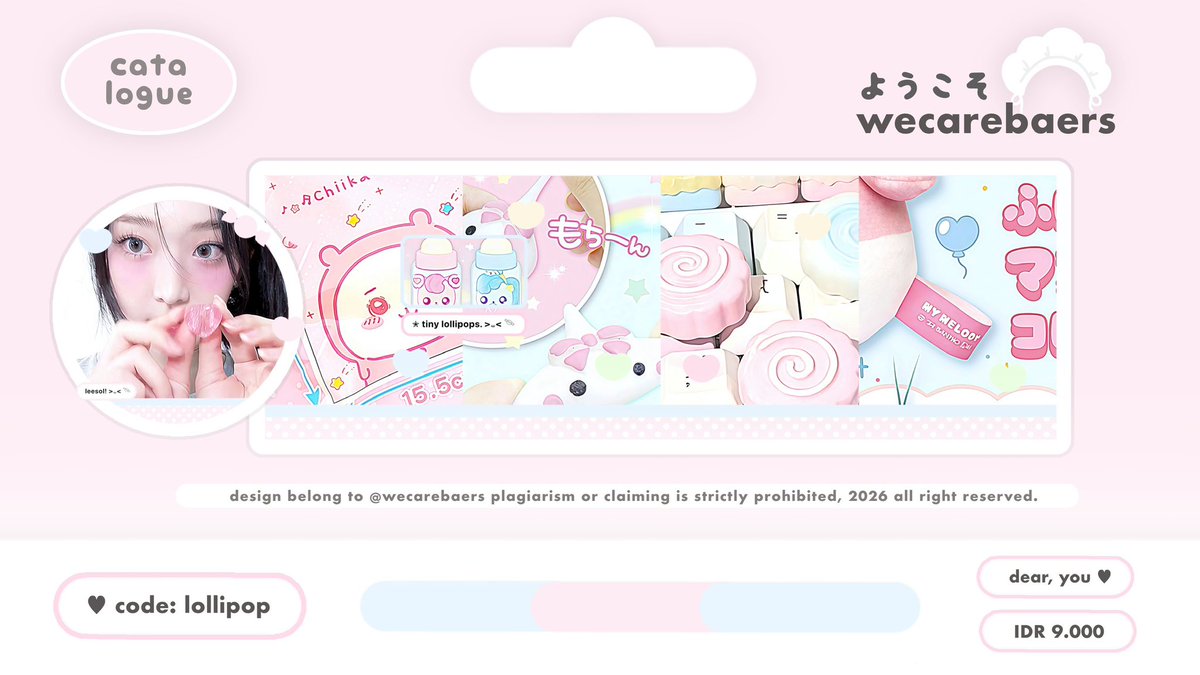 wecarebaers's tweet image. help repost ! timamaci &amp;gt;ᴗ&amp;lt;

👩🏻‍🍳 ⓘ heeelloo! aku open titip dan sekalian kenalan anak-anak baru :3 here my new catalogues ⭐️ lollipop &amp;amp; arumanis with special price ♡ IDR — start 7.OOO! 

: scroll down for more details. 🍽️
#zonauang