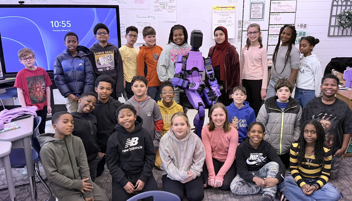 MaryCastleElem's tweet photo. Mrs. Whitticker’s 5th graders unveiled a life-size 3D-printed robot 🤖 after weeks of design and building!
Catch him at Roots &amp; Wings on Feb. 19!

#STEMinAction #mecGROW #MECisThePlaceToBe https://t.co/6UpXy40XLK
