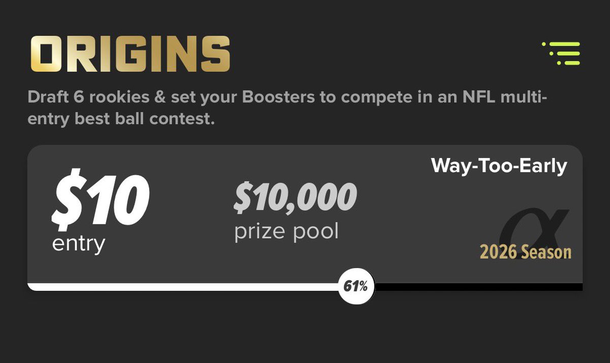 fastdraftapp's tweet photo. FastDraft’s “Way Too Early” Rookie Draft is over 60% full!

The best part? Several guys like Dante Moore (who didn’t declare) are in most of those entries!

Perfect time to enter now &amp; take advantage. 🏃‍♂️💨 https://t.co/4zwOyALto1