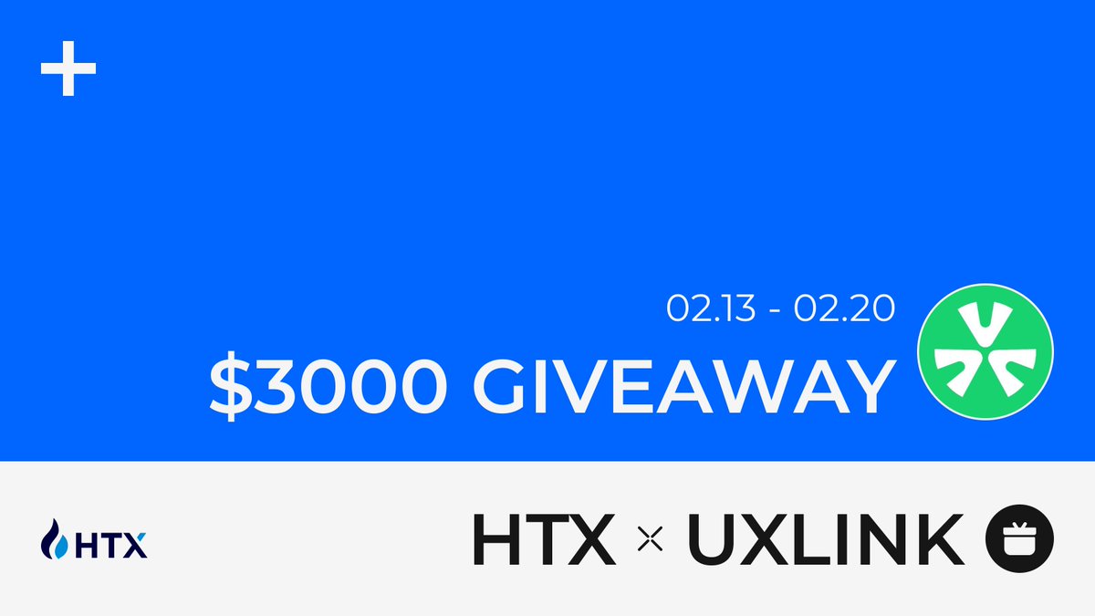 HTX_Global's tweet image. HTX x UXLINK $3,000 Giveaway!

Enter to Win a Share of $3,000:
✅Follow @HTX_Global @UXLINKofficial

✅RT + Like + Tag 2 Friends

✅Fill out the form
forms.gle/MPpoNwc58BQ4b5…

Hurry, Contest Ends on February 20th！