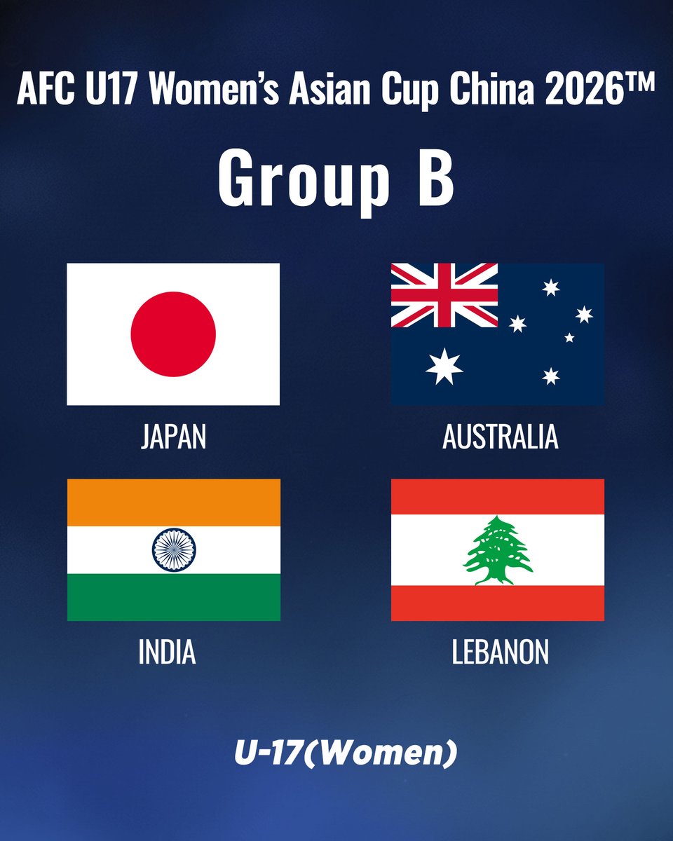 🔹U-17日本女子代表🔹
 
 \\⚔️対戦チーム決定⚔️//
🏆AFC U17女子アジアカップ中国2026🏆

オーストラリア🇦🇺
インド🇮🇳
レバノン🇱🇧

#U17WAC <a href="/afcasiancup/">#WAC2026</a>
#夢への勇気を #U17日本女子代表