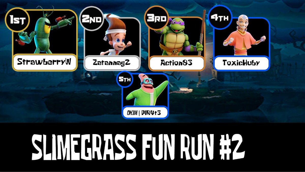 SlimegrassNASB's tweet photo. Top 5 for Fun Run 2! A big congrats to StrawberryW on winning her first tournament! https://t.co/bZDdKvJ5QF