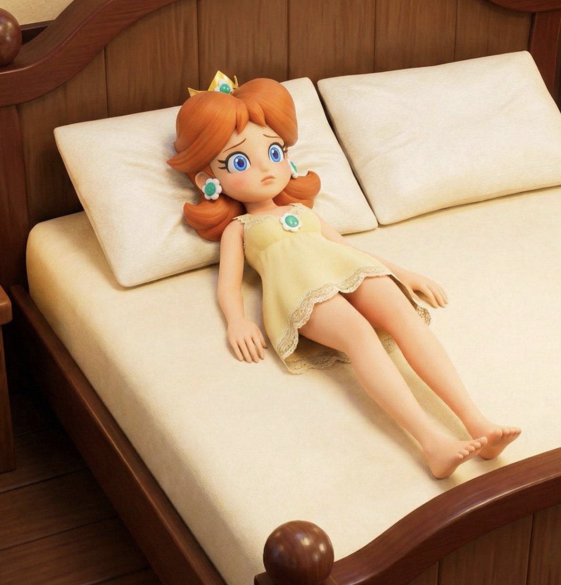 Daisy is sick and dying in Mario Tennis Fever. Poor princess. How would you cheer her up?