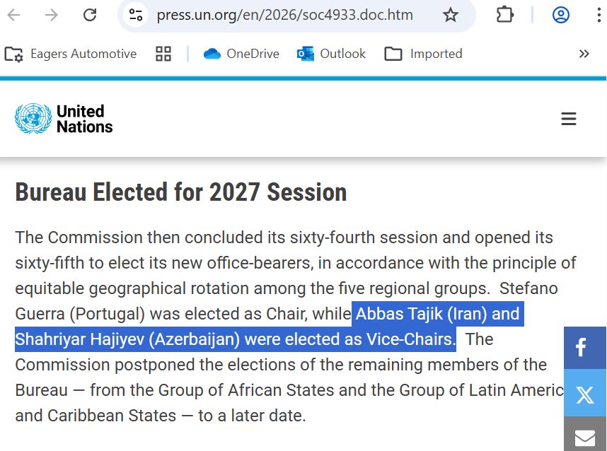 deZubes's tweet photo. As I f anyone needed any more evidence of how irrelevant, inept and tone deaf  the @UN is. 
Electing the Iranians to the “Social Development Commission”. 
FFS…

https://t.co/NS519XrEAU https://t.co/D4dw8J6cdr
