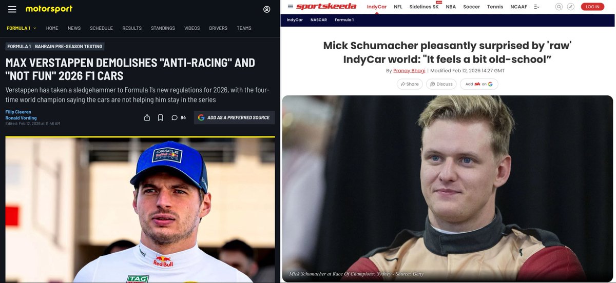 Check out these two headlines side by side.
Stay raw, <a href="/IndyCar/">NTT INDYCAR SERIES</a> <a href="/IndyCarOnFOX/">INDYCAR on FOX</a>