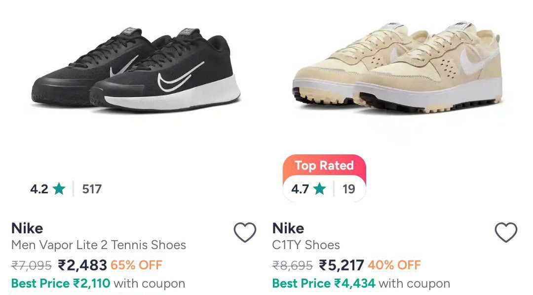 myntra coupon code for nike shoes