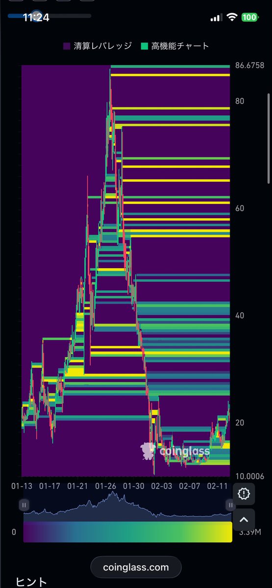 因みに$40から$50まで上昇すると
思ってる要因の一部ね。

ショートポジションの精算

そして、上の価格帯からショートポジション保有と資金調達率

ジワジワボディブローの様に効いて
限界値まで達するとギューンな！