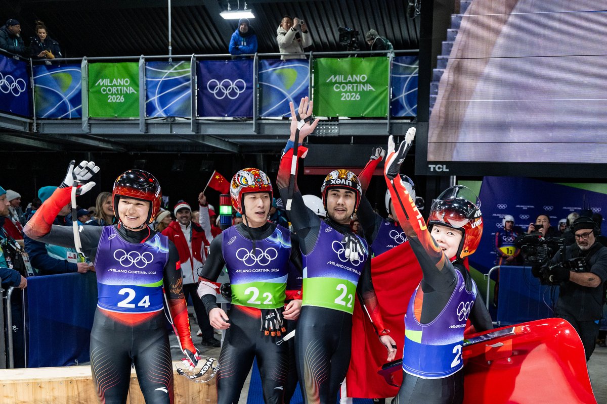 CGTNSportsScene's tweet photo. 🛷 Luge Team Relay
🇨🇳 Team China (Wang Peixuan, Bao Zhenyu, Jubayi Saikeyi, Hou Shuo, Gulijienaiti Adikeyoumu and Zhao Jiaying) finished 7th with a time of 2:39.601, marking China’s best-ever result in this Olympic event 👏
🥇Germany 🇩🇪
🥈Austria 🇦🇹
🥉Italy 🇮🇹
#WinterOlympic https://t.co/ntyLod8N5k