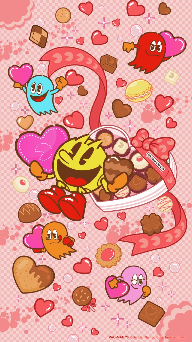 💖🍫バンダイナムコエンターテインメント公式SNSのヘッダーがバレンタイン仕様になりました🍫💖

バンダイナムコエンターテインメント公式SNSのヘッダーが
バレンタインを楽しむパックマンとゴーストのイラストにチェンジ🥠

スマートフォンなどの壁紙にぴったりです！
ぜひお使いください📱