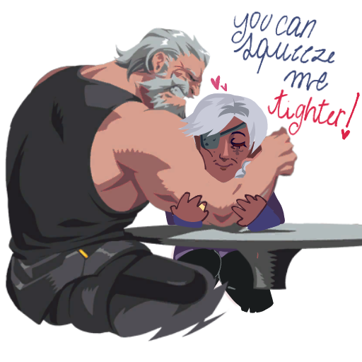 chiniaaa's tweet image. This is my proposal for the Valentine's Day spray. 
#Anahardt #Overwatch #OverwatchFanart #Reinhardt