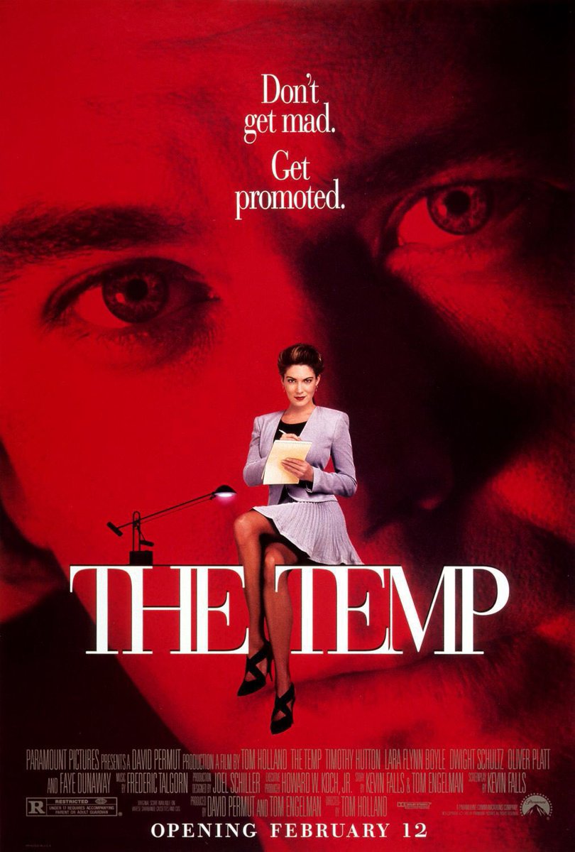 FilmNewsNos's tweet photo. 🎬MOVIE HISTORY: 33 years ago today, February 12, 1993, the movie ‘The Temp’ opened in theaters!

@timhutton #LaraFlynnBoyle #DwightSchultz #OliverPlatt #StevenWeber #FayeDunaway #TomHolland https://t.co/W1CK3UAbPP