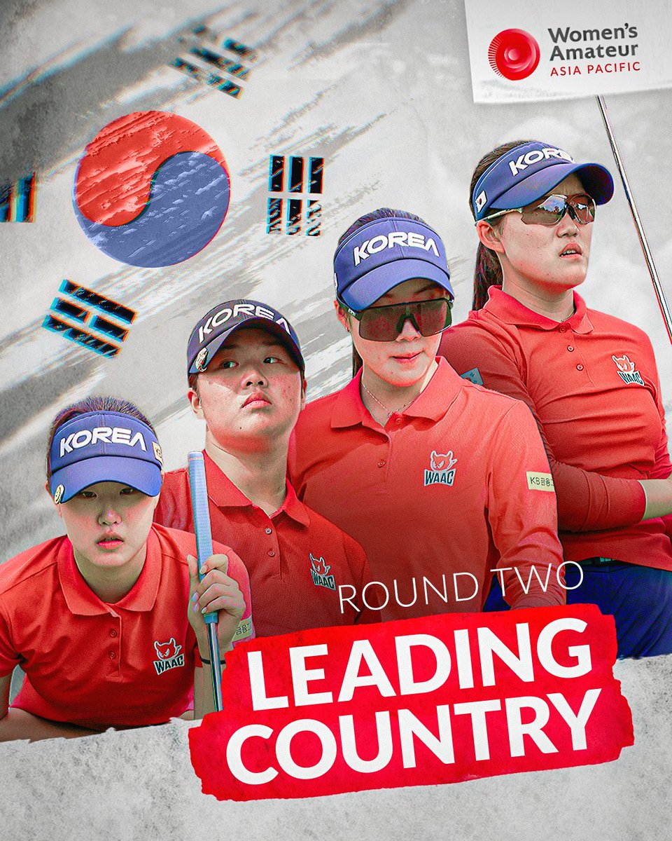 WAAPGolf's tweet photo. Flying the flag for Korea 🇰🇷

There are currently four Koreans within the top 10 on day two of the Women's Amateur Asia-Pacific. 

Watch live now 👉 https://t.co/9KjXdyeN6s https://t.co/JSHZkVJBN8