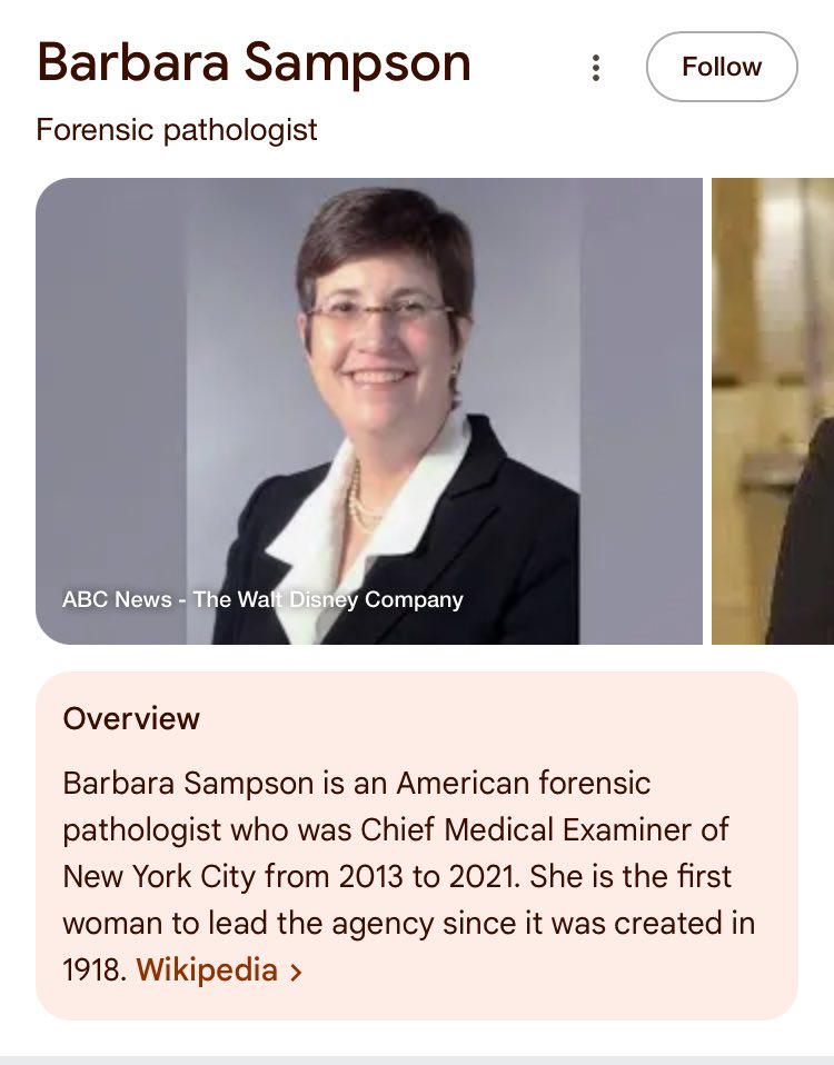 Uncommonsince76's tweet image. Jeffrey Epstein’s ex girlfriend, Eva Anderson Dubin is a board member at Mount Sinai hospital…

Barbara Sampson- the lady who did Epstein’s autopsy and said he died of “suicide” was a vice chair of Mount Sinai for 2-3 years...

Mount Sinai is a jewish hospital… oh the tangled…