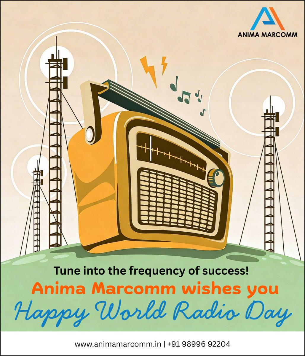 AnimaMarcomm's tweet photo. Radio still connects hearts, voices, and stories like nothing else 🎙️🌍
Tuning into the frequency of success this World Radio Day 📡🔥
#AnimaMarcomm #WorldRadioDay #PowerOfRadio https://t.co/bBwnnNRAcl
