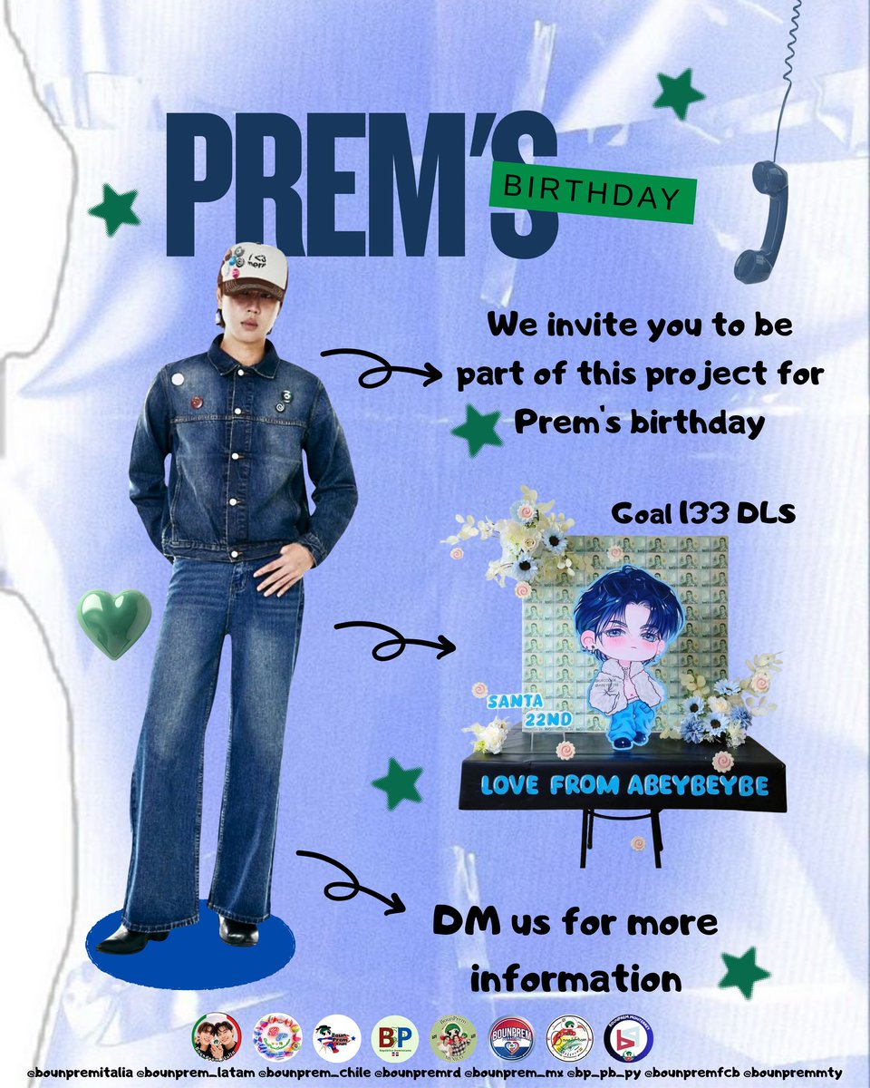 𝑷𝒓𝒆𝒎'𝒔 𝑩𝒊𝒓𝒕𝒉𝒅𝒂𝒚 ๋࣭ ⭑✮📞₊ ⊹
꒷꒦︶꒷꒦︶ ๋ ࣭ ⭑꒷꒦
Las fanbases de BounPrem te invitamos a formar parte de este hermoso proyecto para el cumpleaños de Prem. Si te interesa, escríbenos por mensaje privado para más información

⋆౨ৎ˚⟡˖ ࣪ #prem_space ⋆˚꩜｡