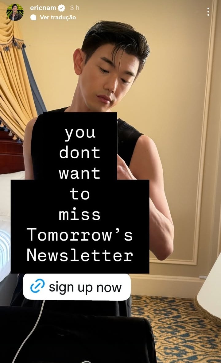 📸 | 12.02.26 - Eric Nam em seus stories do Instagram.

🐘: você não vai querer perder a newsletter de amanhã [🔗 inscreva-se agora: forms.sonymusicfans.com/campaign/eric-…]

#EricNam #에릭남
