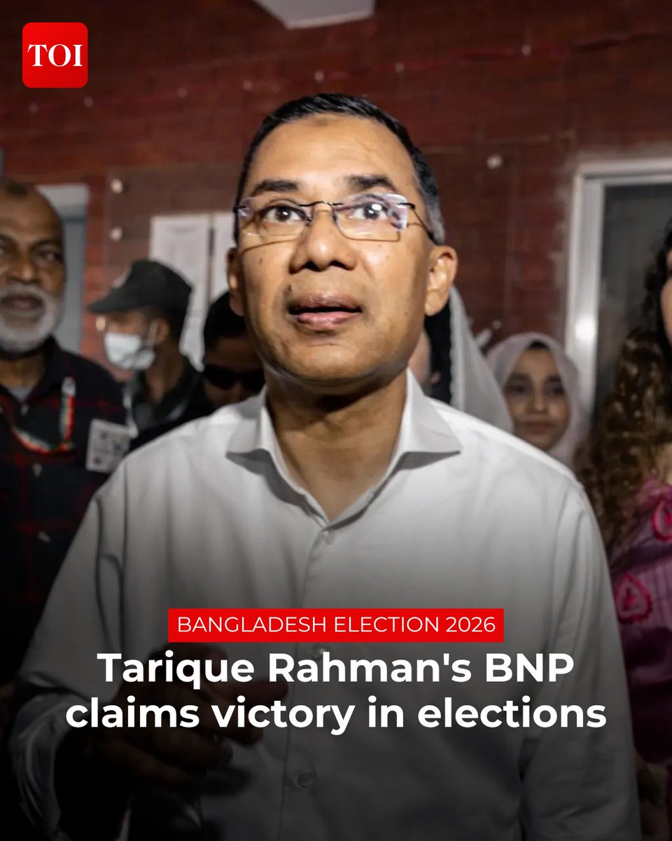 timesofindia's tweet photo. #Bangladesh Nationalist Party (#BNP) chairperson #TariqueRahman has claimed victory in Bangladesh’s 13th parliamentary elections. Rahman, the son of former Prime Minister and BNP Chairperson Begum Khaleda Zia, formally assumed office as Chairman of the party on January 9, shortly after her passing. 

Read here 🔗https://t.co/9jxRnKua0Y