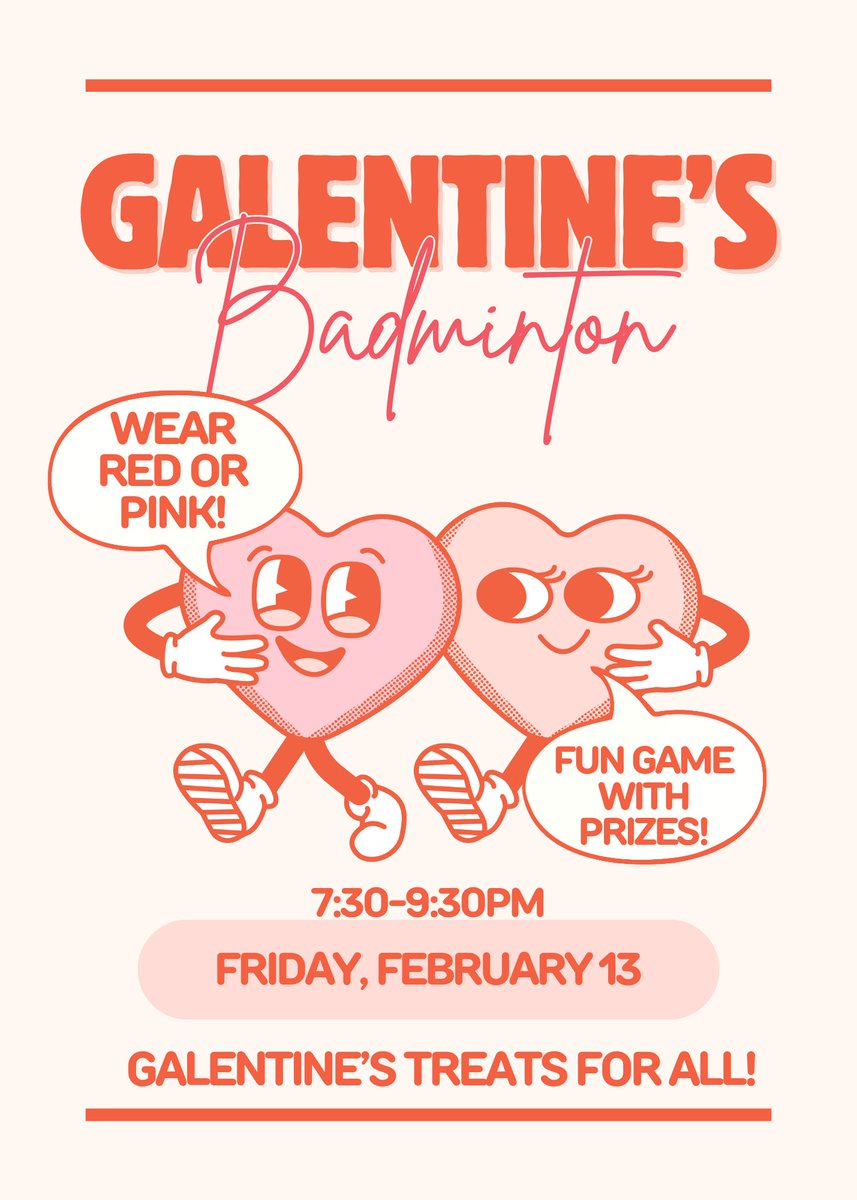 tboltbadminton's tweet photo. 💖GALENTINES OPEN GYM💖

South Gym! https://t.co/Cc86BifCUI