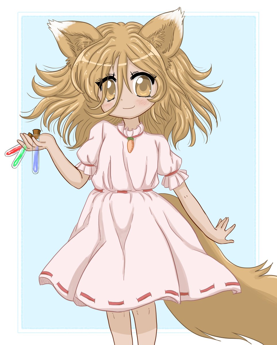 Tewimom's tweet image. Tewi and Tsukasa outfit switch! 🐰🦊
#東方Project #Touhou #てゐ #菅牧典