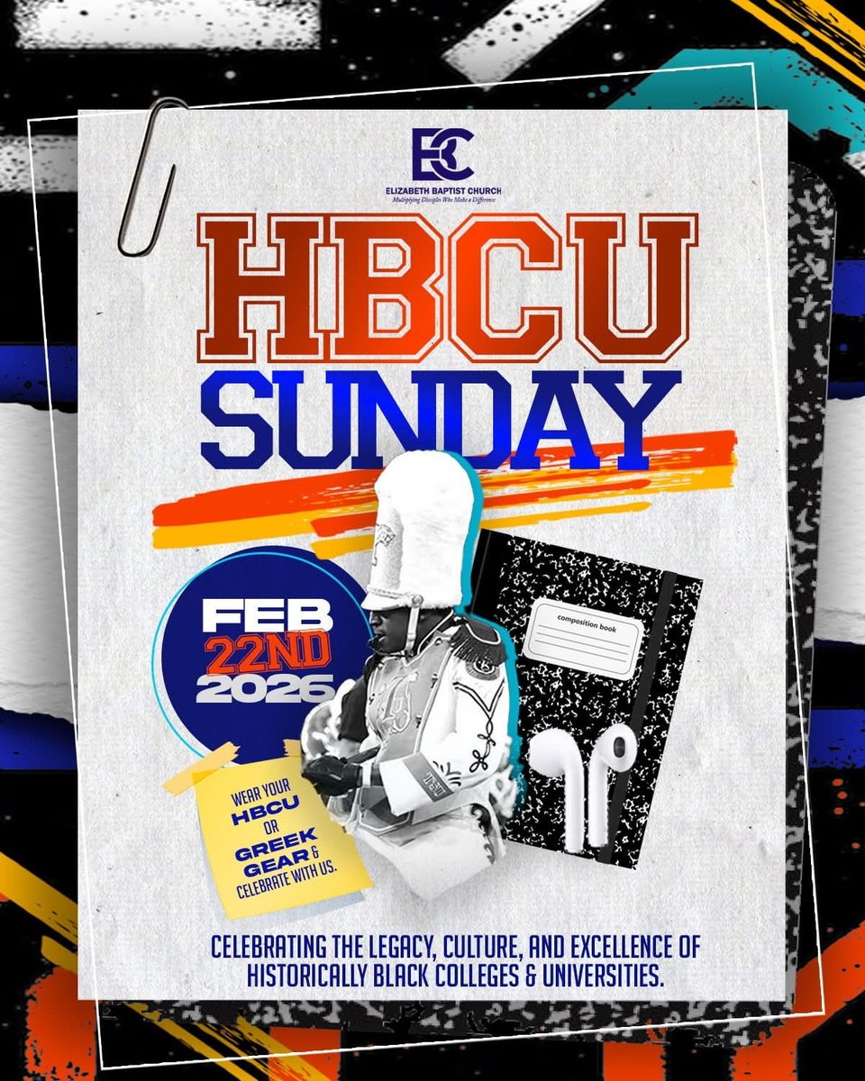 SAVE THE DATE: HBCU Sunday Worship At Elizabeth Baptist Church Cascade Rd! WEAR SC STATE GEAR! DETAILS: conta.cc/4afsAYz
#AtlantaChapterSCSUNAA #HBCU #WORSHIP #SUNDAY