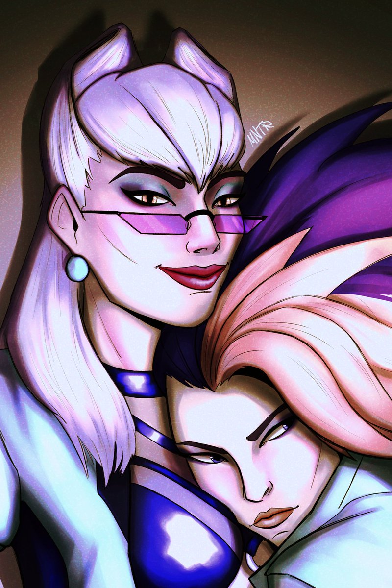a_mantriani's tweet photo. cropped versions for matching pfp icons #akalynn #akali #evelynn #LeagueOfLegends #lol #fanart #matchingpfp #matchingicons #ValentinesDay #wlw https://t.co/yn2zoFK5c3