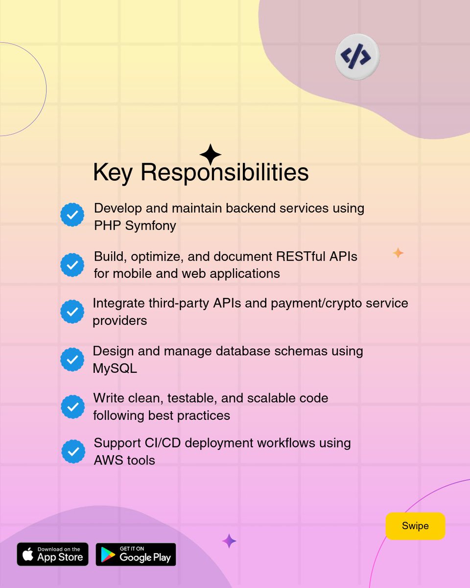 XtronApp's tweet photo. We’re hiring a Backend Developer at Xtron ! 

If you live and breathe PHP Symfony, thrive in RESTful APIs. WE need you to power our next-gen tech !
 
Swipe to see the full details. Interested Backend developer can send their resume or project links to admin@xtron.online.

#PHP https://t.co/WSxSDJHYNk