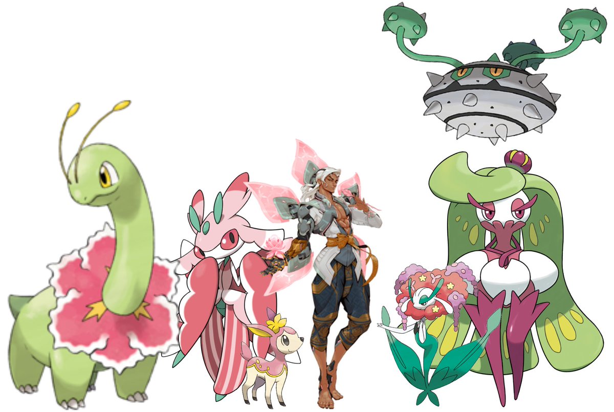 liespiach's tweet image. giving overwatch characters Pokémon teams part nine: Lifeweaver