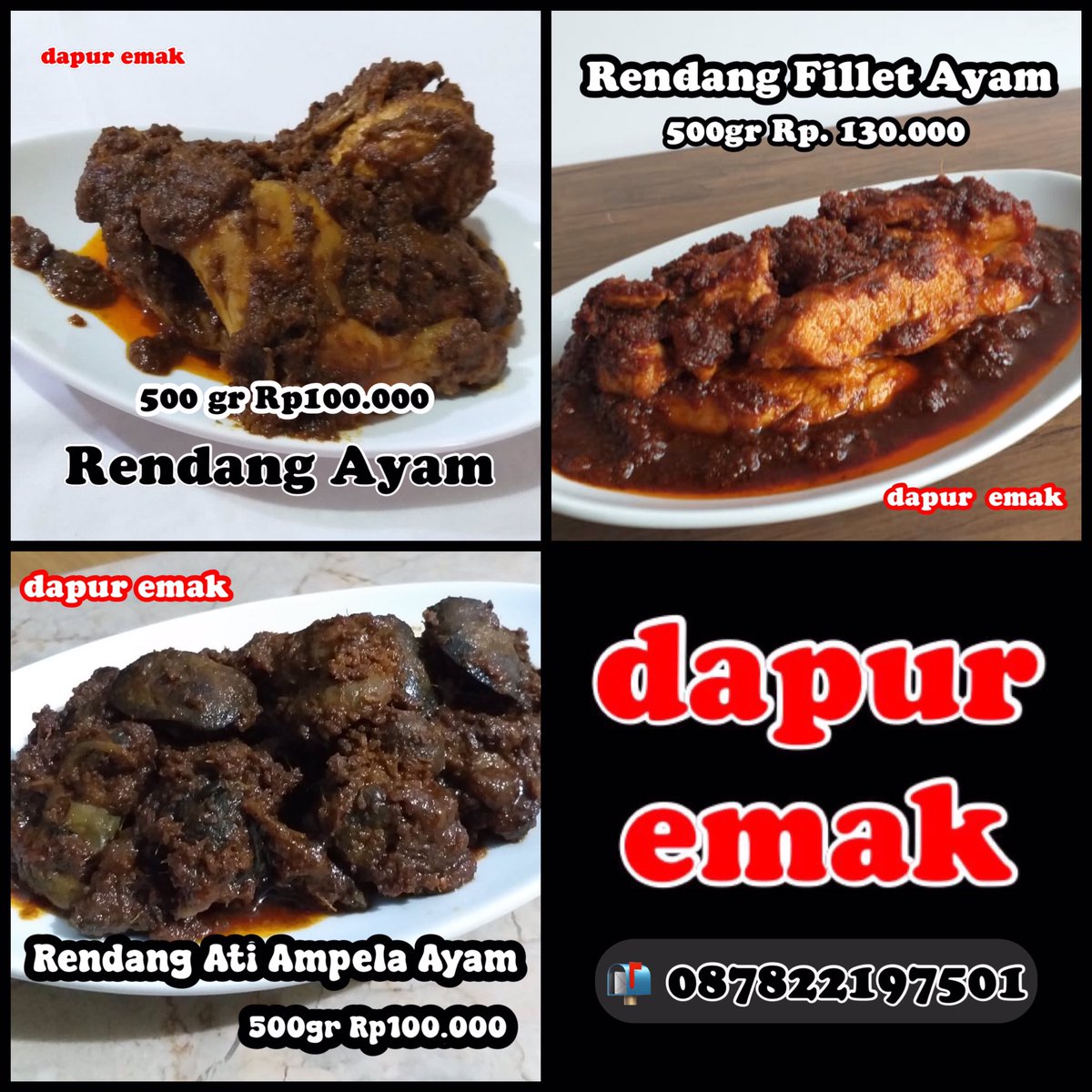 Bismillah

Rendang Ayam dapur emak
Dikirim dari Bandung
Order DM

Bantu repost yaa... makasiiih 🫰🏼