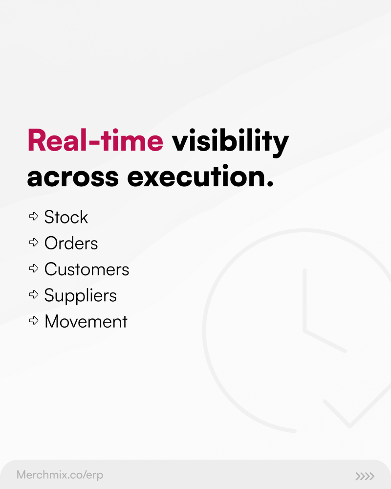 TheMerchmix's tweet photo. One source of truth for your entire operation.

With #MerchmixERP, you get real-time visibility across #inventory, #finance, and quality , all in one connected system. No silos. No guesswork. Just smarter decisions backed by live data.

#Merchmix #RetailERP #InventoryManagement https://t.co/4euT7MWafw