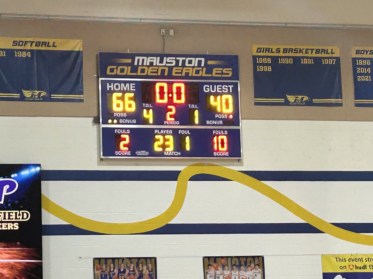 mhsgoldeneagles's tweet photo. Girls Basketball 🏀 update: Mauston 66 Westfield 40. Final. Lavold with 19 points to lead the Golden Eagles. E. Bohnert and C. Hansen with 10 points each and Franek had 9 points. MHS 18-4 and 10-3 in SCC. Westfield is 14-8 and 9-4 in the SCC. #wisgb https://t.co/k0vuvvuSKR