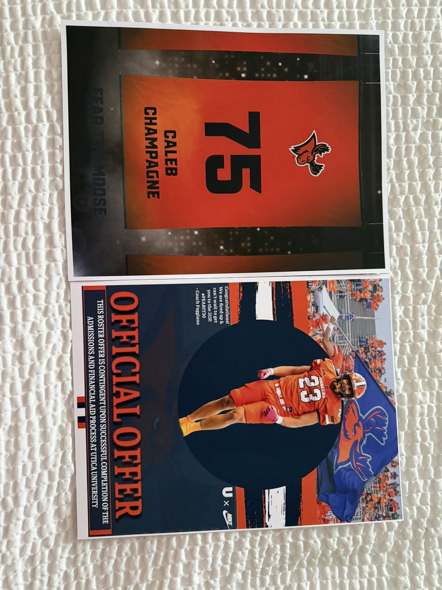 CalebChamp7523's tweet photo. After a great visit with @Utica_Football I am excited to revive my 4th offer. Thank you to the entire staff! @CoachClowes @CoachFaggiano @CoachZenelovic https://t.co/4CQacOZcFU