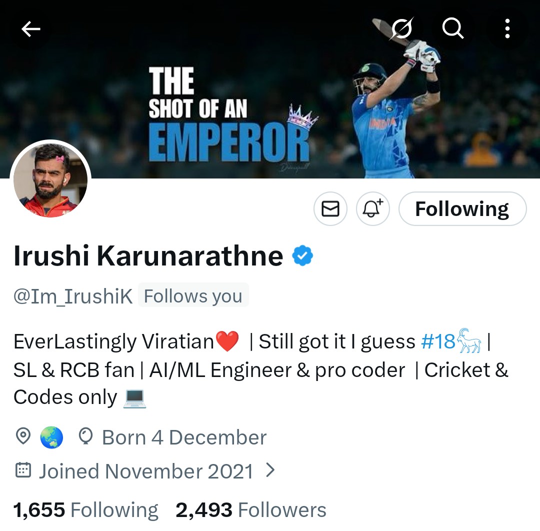 Follow <a href="/Im_IrushiK/">Irushi Karunarathne</a> ✨to get guarantee fb 💯