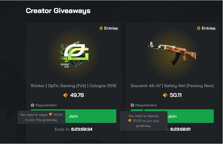 100 coins raffle is now up on my clashgg affiliate page!

use code " mimegamba '' and meet the requirements to join!!

clash.gg/affiliate/crea…

join my kick i go live daily and drop a bunch of freebies!
kick.com/mimegamba