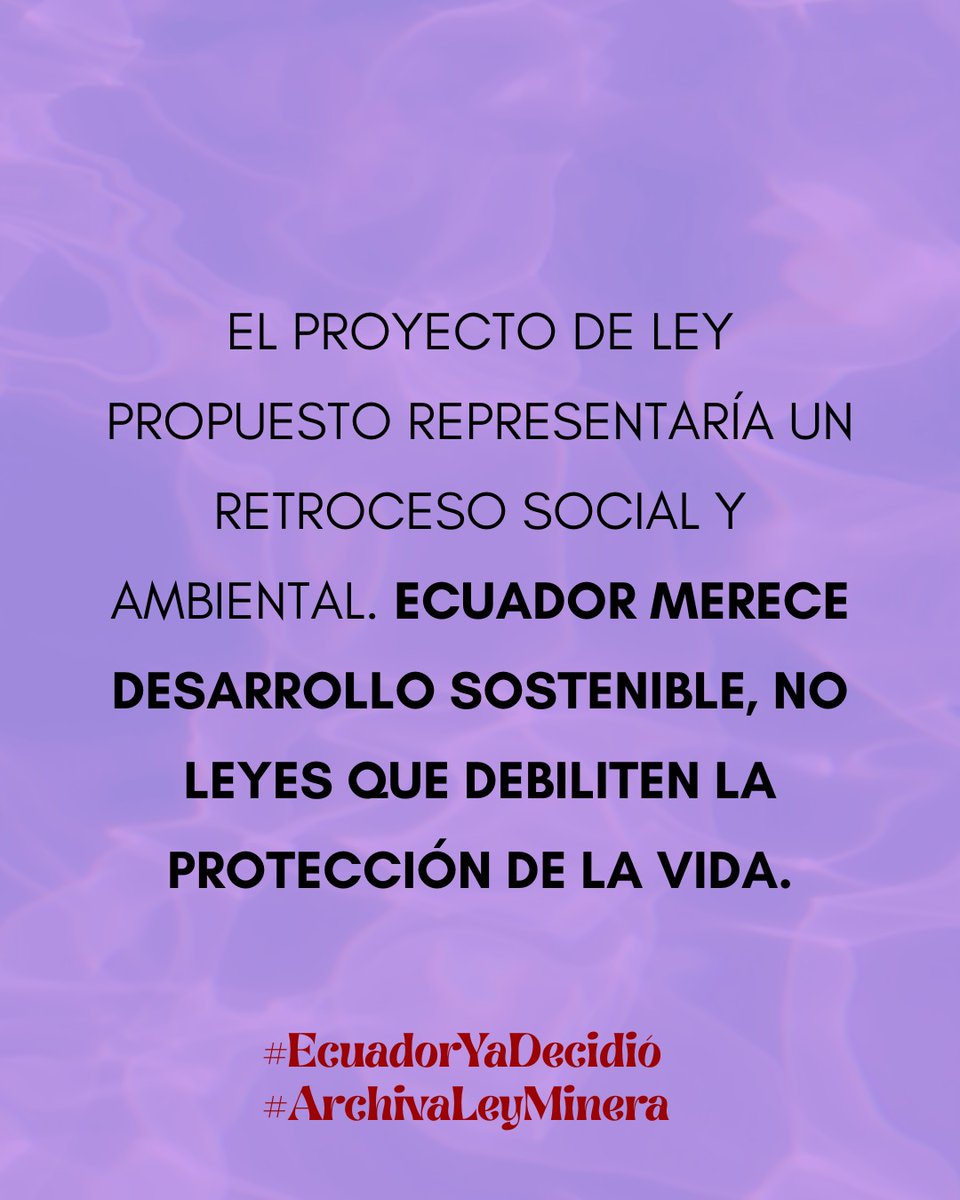 Sin evaluación técnica independiente no hay transparencia. Debilitar licencias ambientales genera incertidumbre y conflicto social. #ArchivaLeyMinera #EcuadorNoTeDejes <a href="/ValenCenteno/">Valentina Centeno</a> <a href="/DesarrolloEcAN/">Desarrollo Económico, Productivo y la Microempresa</a> <a href="/DiegoSalasB/">Diego Salas</a>