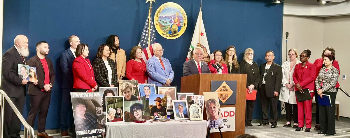 SenBobArchuleta's tweet photo. I joined @AsmCottie, @MADDNational &amp; @safecaroads to unveil a comprehensive anti-DUI legislative package.

This fight is personal. In 2024, my family lost my grandchild to a deadly DUI crash.
 
We’re working to save lives. 
#CALeg #SB907 https://t.co/oUVZKXG9TM