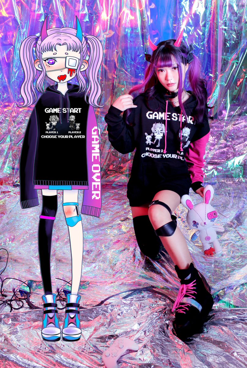Drawing vs Reality~
Super comfy hoodie with a pop of color?!?!?!
I think the hoodie is glitching 🤣
#kawaiifashion