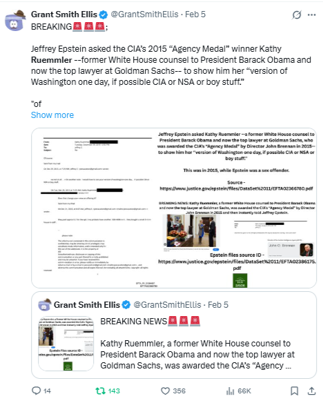 Alright, I have qualms with the <a href="/nytimes/">The New York Times</a> 

On February 5, 2019, I reported that Kathy Ruemmler (White House Counsel to President Obama) was CIA, told Epstein as such and invited Epstein to Washington for "NSA, CIA and boy stuff."

You did not disclose that, or those emails, in